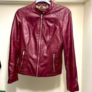 Black Rivet Red Leather Jacket